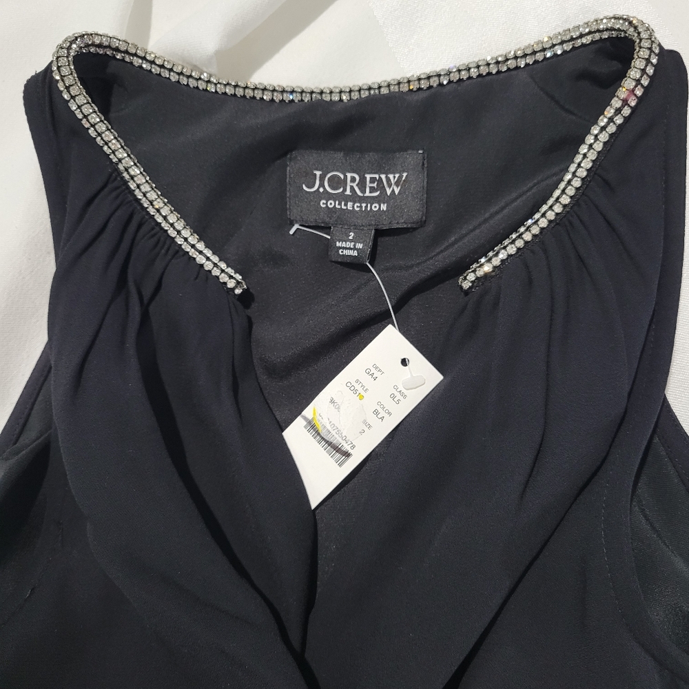 J Crew Collection Full-length embellished ruched dress CD510 Size 2 Black Formal - Picture 10 of 13